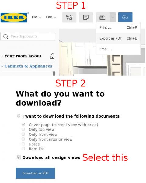 How to Save IKEA kitchen Plan in PDF format